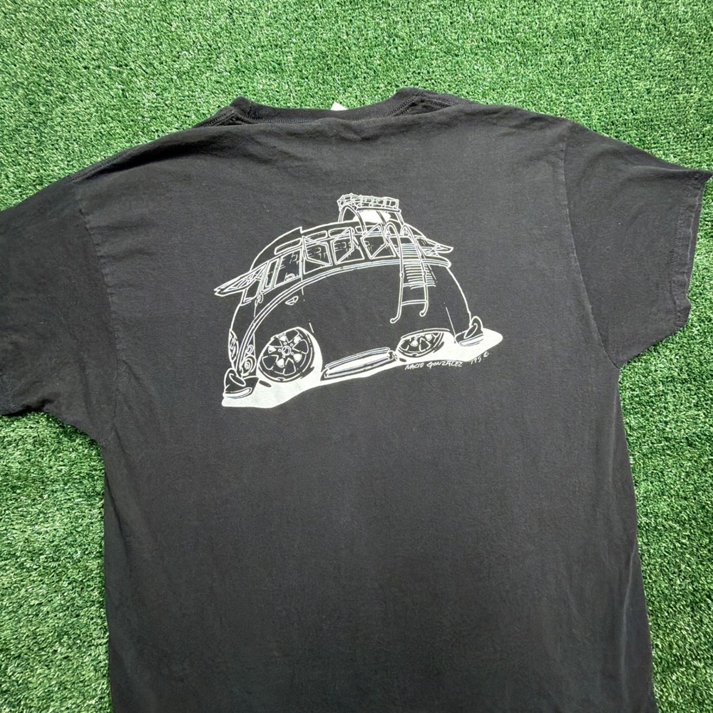 Hanes Mens ISW Nacio Gonzalez Surf Van VW Graphic T-Shirt Black XL